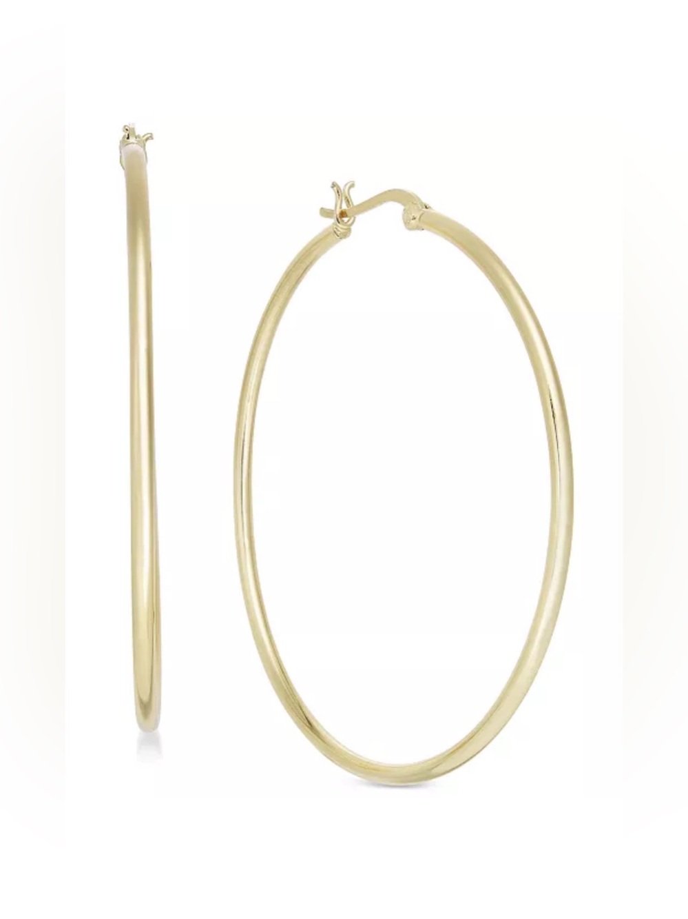 And Now This
Large Gold Plated Polished Large Hoop Earrings